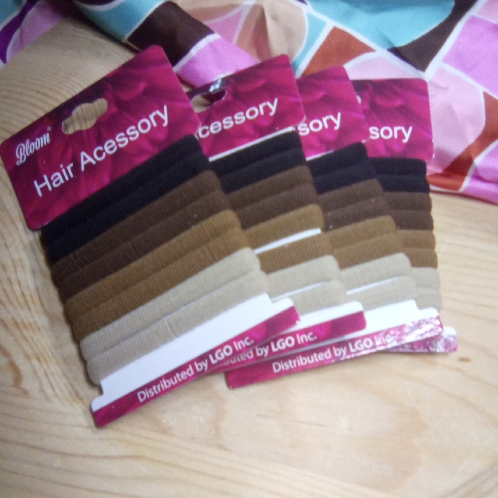 Bloom Hair Accessory Set - Black, Brown, Tan 4 Pack